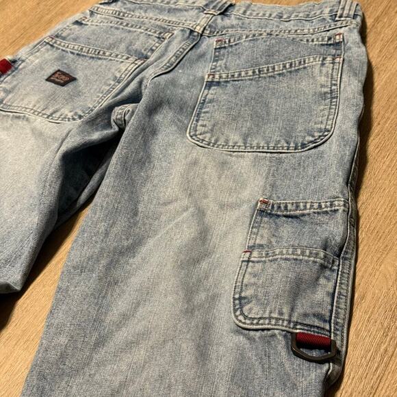 Vintage Lee Dungarees Carpenter Jeans 16R Light Wash 100% Cotton Relaxed Fit - Picture 15 of 16